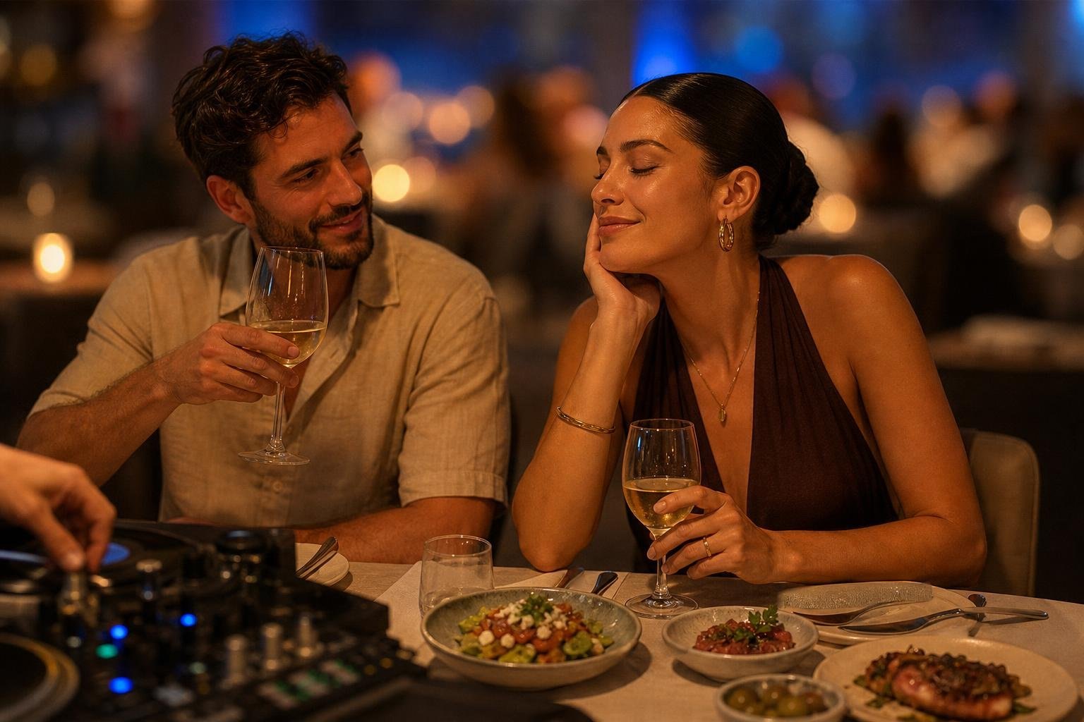 KI-Illustration zum Thema Good Food. Good People. Great Music. – Was CAVOS ausmacht