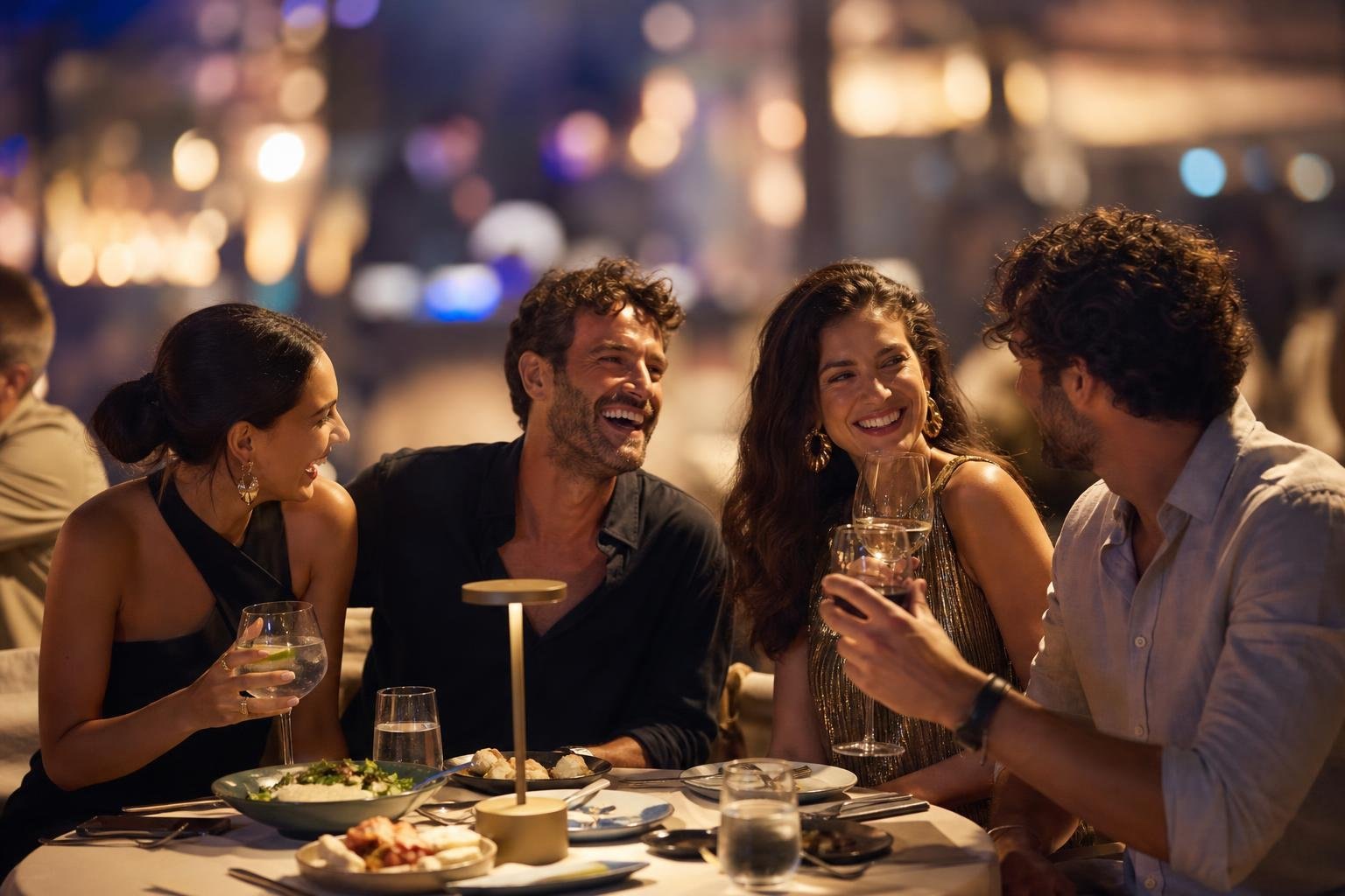 KI-Illustration zum Thema Vom gemütlichen Meze-Abend direkt in die Partynacht im CAVOS